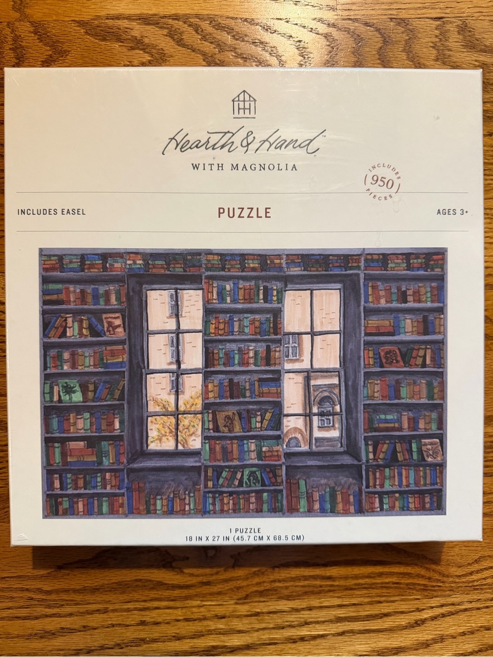 Includes Easel ~ Hearth & Hand with Magnolia Library Bookshelves Jigsaw Puzzle
